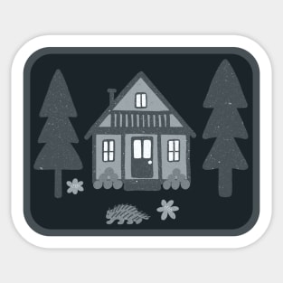 Cosy Cabin (Charcoal & Midnight) Sticker